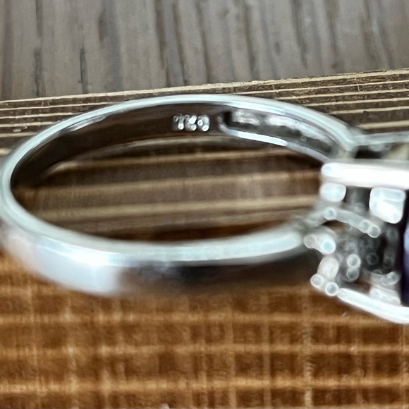 Purple Genuine Pear Cut Amethyst Ring 8 - Picture 5 of 5